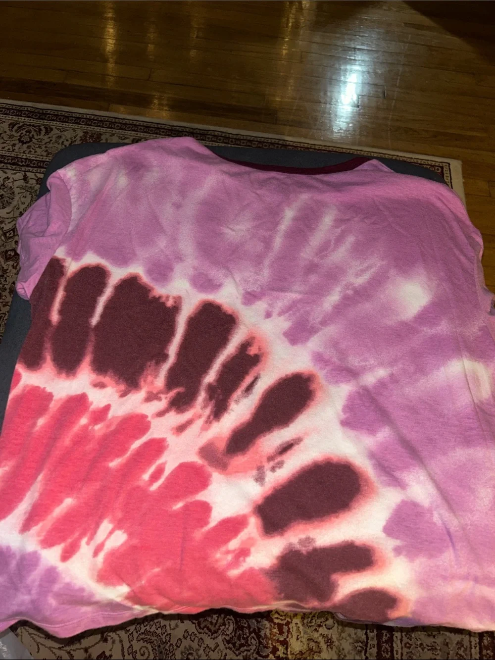 Justice Pink & Maroon Tie-Dye Peace Logo Tee